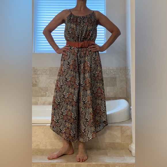 bishop + young Dresses & Skirts - bishop + young Navy Floral Maxi jumpsuit with Rust Accents